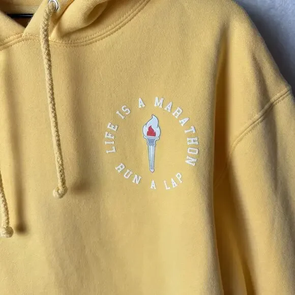 The Marathon Clothing Victory Torch Graphic Print Hoodie Peach Orange size L - Picture 3 of 10
